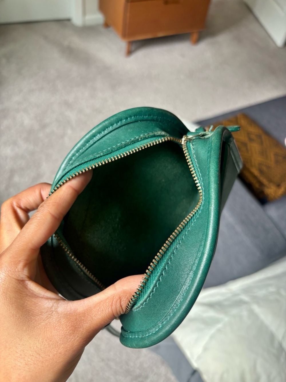 Vintage Coach Teal Leather Crossbody Bag - Picture 8 of 8